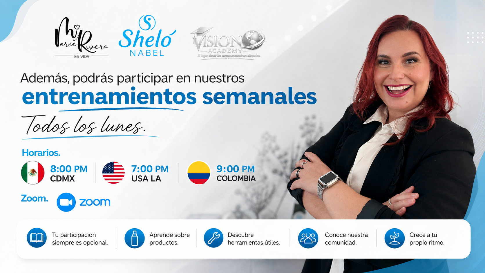 Entrenamientos semanales por Zoom con Marce Rivera — todos los lunes