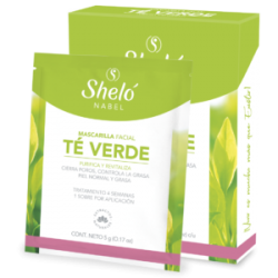 mascarilla facial de té verde 4 sobres de 5 gr c/u S626